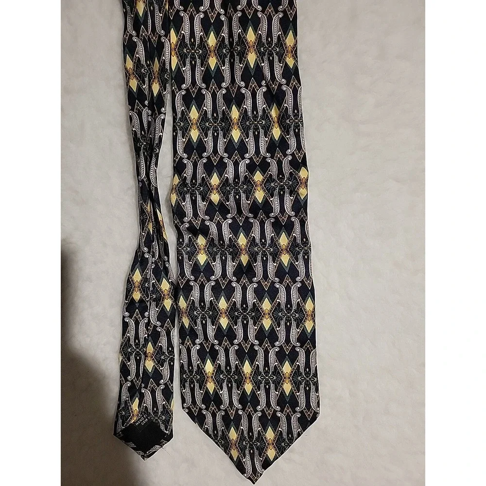 🇮🇹 Paolo‎ Gucci Silk Tie Vintage Made In Italy Elegant Print 